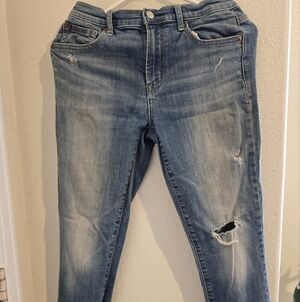 GAP Blue Skinny Jeans with Distressed Details